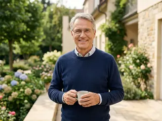 Sympathische Person mit Brille