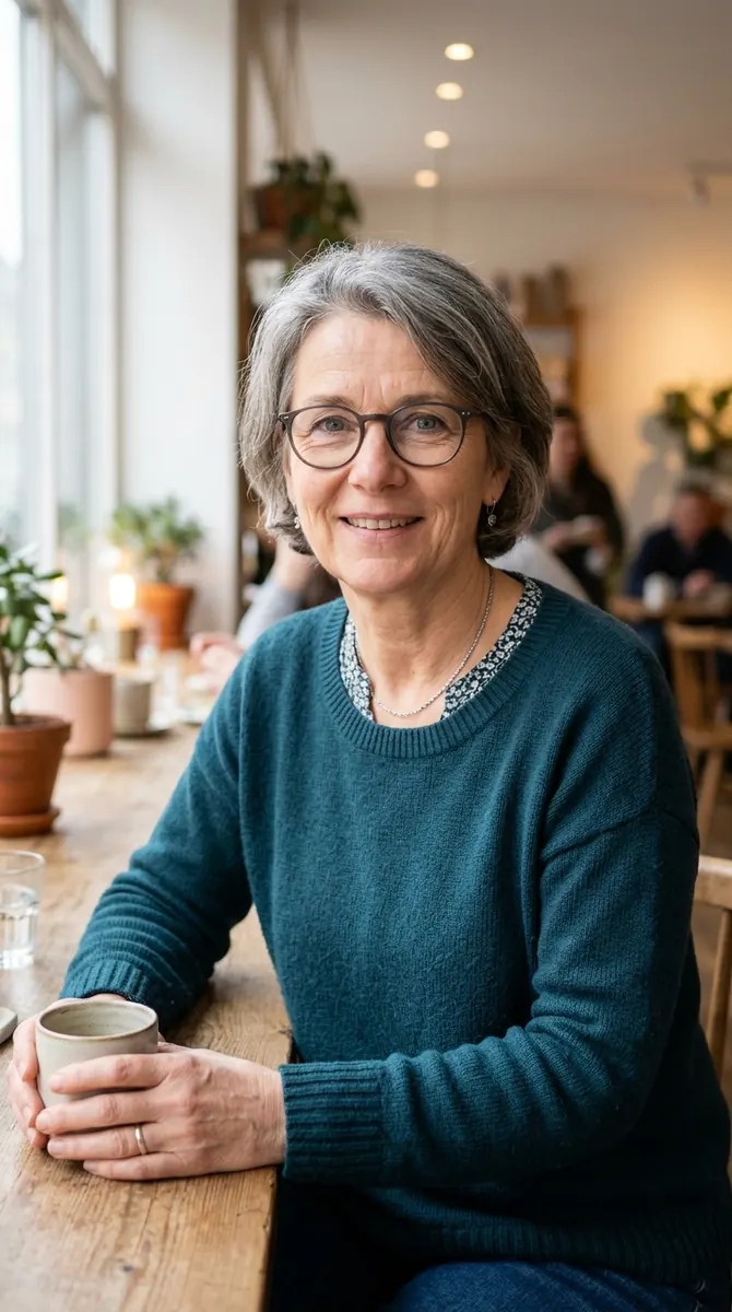 Frau mit Brille im Alltag